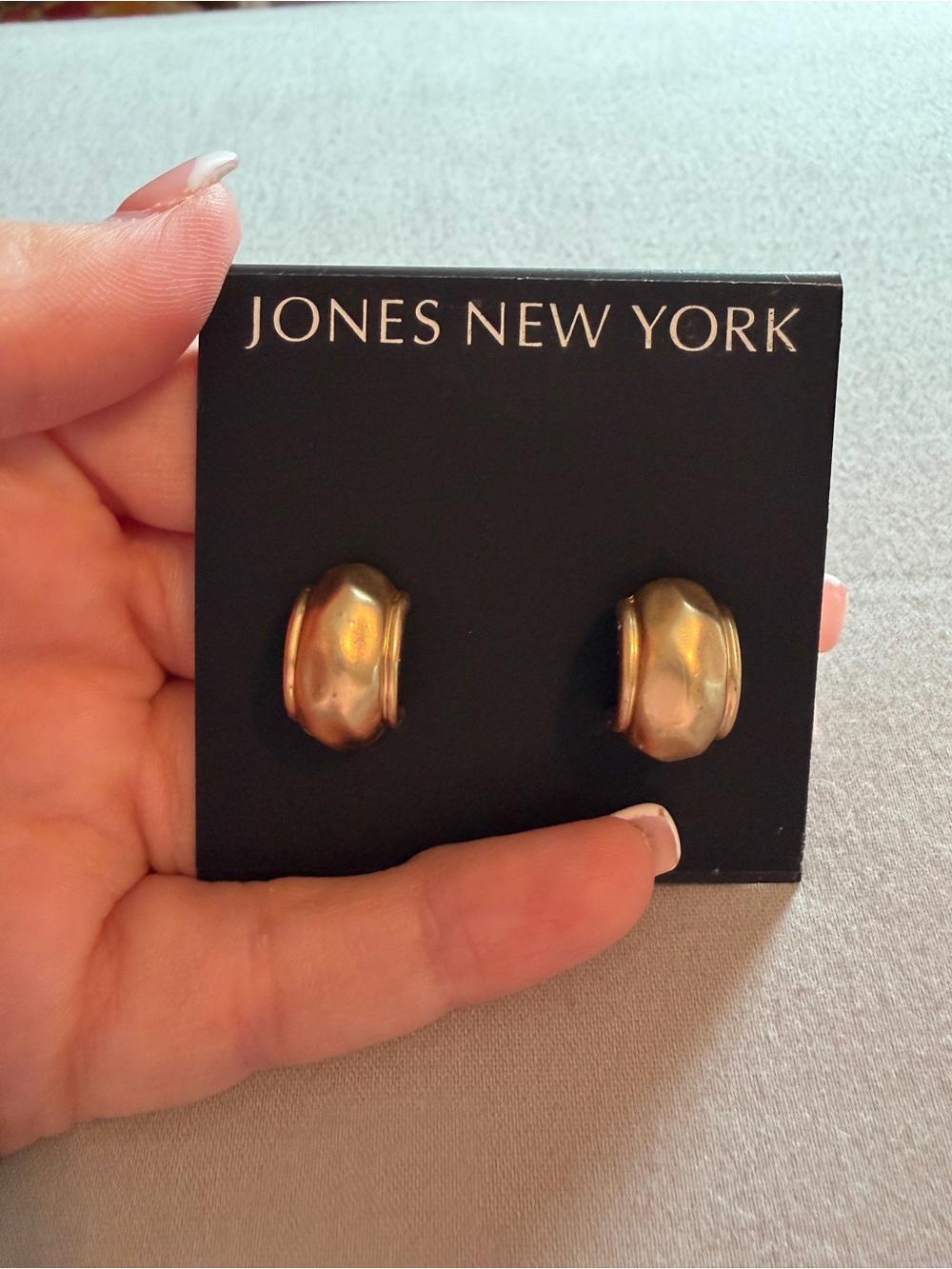 Jones New York Two-Tone Sculpted Clip Earrings